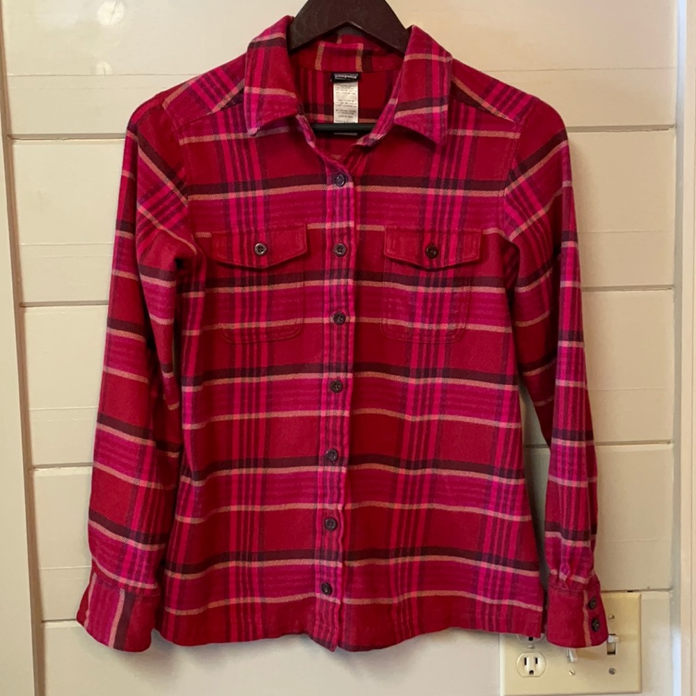 Patagonia Flannel Fjord Organic Cotton Button Down Long Sleeved Shirt Size 0